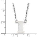 10k White Gold LogoArt University of Iowa Letter I Small Pendant 18 inch Necklace