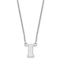 14k White Gold LogoArt University of Iowa Letter I Small Pendant 18 inch Necklace