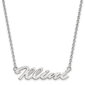 Sterling Silver Rhodium-plated LogoArt University of Illinois Medium Illini Script Pendant 18 inch Necklace