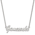 Sterling Silver Rhodium-plated LogoArt U of South Carolina Gamecocks Script Medium Pendant 18 inch Necklace