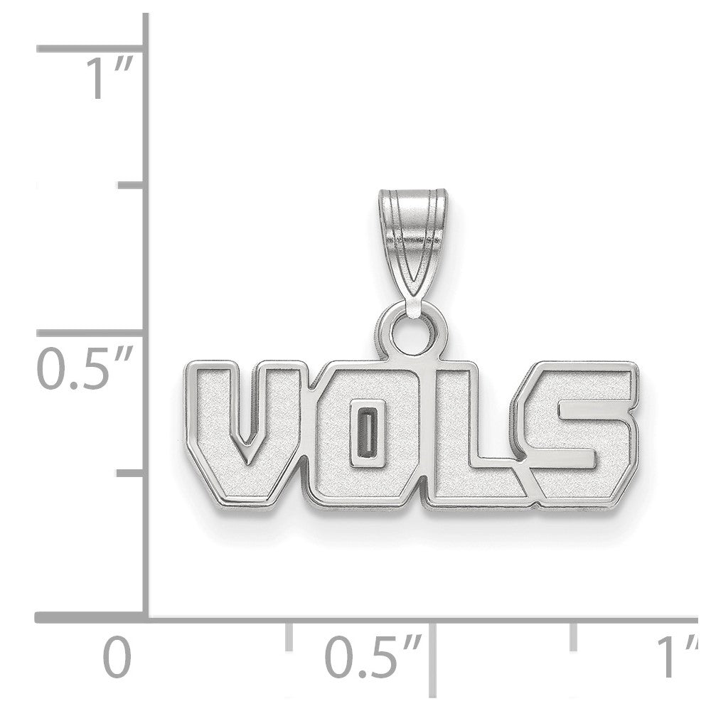 Sterling Silver Rhodium-plated LogoArt University of Tennessee Vols Small Pendant