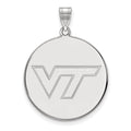 10k White Gold LogoArt Virginia Tech V-T Extra Large Disc Pendant