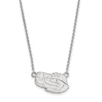 14k White Gold LogoArt Louisiana State University Tiger Eye Small Pendant 18 inch Necklace