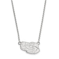 Sterling Silver Rhodium-plated LogoArt Louisiana State University Tiger Eye Small Pendant 18 inch Necklace