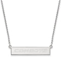 Sterling Silver Rhodium-plated LogoArt Oklahoma State University Cowboys Small Bar 18 inch Necklace