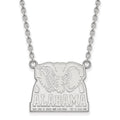 Sterling Silver Rhodium-plated LogoArt University of Alabama Elephant Large Pendant 18 inch Necklace
