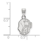 Sterling Silver Rhodium-plated LogoArt University of Tennessee Smokey Small Pendant