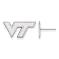 Sterling Silver Rhodium-plated LogoArt Virginia Tech V-T Extra Small Post Earrings