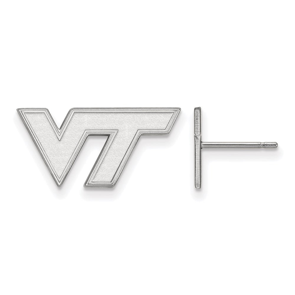 Sterling Silver Rhodium-plated LogoArt Virginia Tech V-T Extra Small Post Earrings