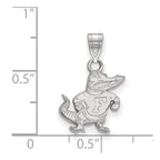Sterling Silver Rhodium-plated LogoArt University of Florida Gator Small Pendant