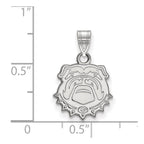 Sterling Silver Rhodium-plated LogoArt University of Georgia Bulldog Small Pendant