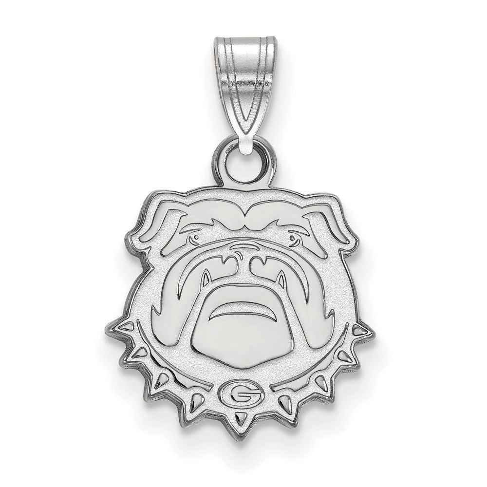 14k White Gold LogoArt University of Georgia Bulldog Small Pendant