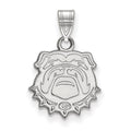 Sterling Silver Rhodium-plated LogoArt University of Georgia Bulldog Small Pendant