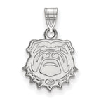 Sterling Silver Rhodium-plated LogoArt University of Georgia Bulldog Small Pendant