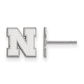 Sterling Silver Rhodium-plated LogoArt University of Nebraska Letter N Extra Small Post Earrings
