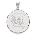 10k White Gold LogoArt University of South Carolina Extra Large Disc Pendant