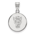 Sterling Silver Rhodium-plated LogoArt North Carolina State University Wolf Medium Disc Pendant