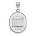 Sterling Silver Rhodium-plated LogoArt University of Mississippi 1848 Large Crest Pendant