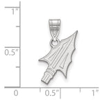 Sterling Silver Rhodium-plated LogoArt Florida State University Arrow Medium Pendant