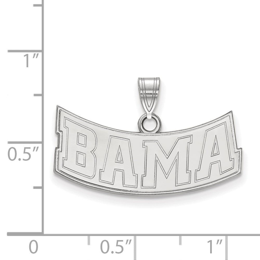 Sterling Silver Rhodium-plated LogoArt University of Alabama Medium Pendant