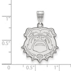 Sterling Silver Rhodium-plated LogoArt University of Georgia Bulldog Large Pendant