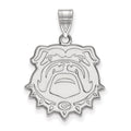 Sterling Silver Rhodium-plated LogoArt University of Georgia Bulldog Large Pendant