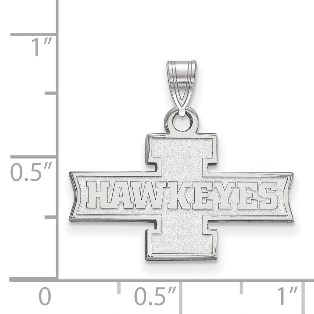 14k White Gold LogoArt University of Iowa Hawkeyes Small Pendant
