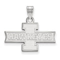 Sterling Silver Rhodium-plated LogoArt University of Iowa Hawkeyes Small Pendant