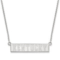 14k White Gold LogoArt University of Kentucky Small Bar Pendant 18 inch Necklace