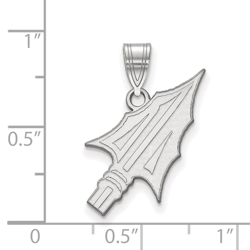 14k White Gold LogoArt Florida State University Arrow Large Pendant