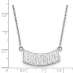 10k White Gold LogoArt University of Alabama Small Pendant 18 inch Necklace