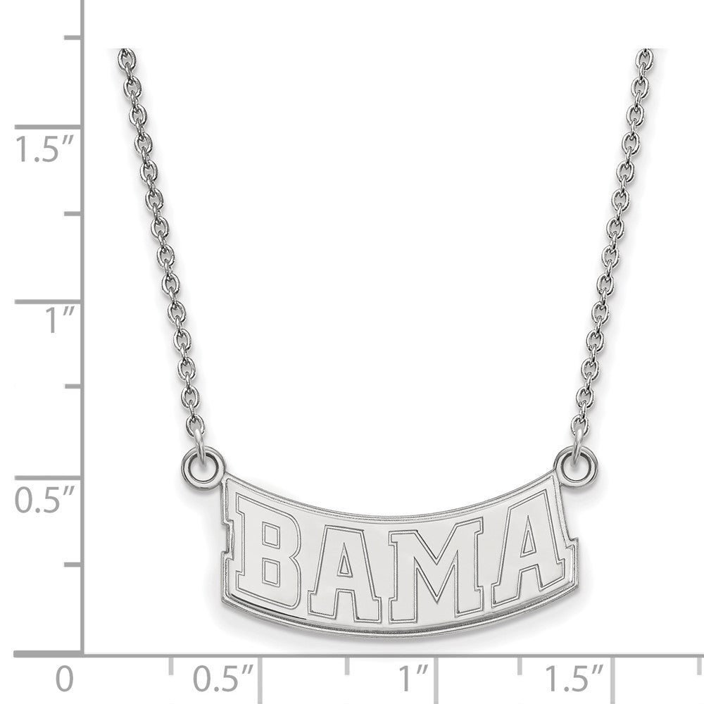 14k White Gold LogoArt University of Alabama Small Pendant 18 inch Necklace