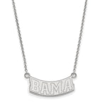 Sterling Silver Rhodium-plated LogoArt University of Alabama Small Pendant 18 inch Necklace