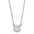 Sterling Silver Rhodium-plated LogoArt University of Georgia Bulldog Small Pendant 18 inch Necklace