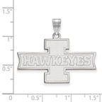 Sterling Silver Rhodium-plated LogoArt University of Iowa Hawkeyes Medium Pendant