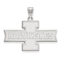Sterling Silver Rhodium-plated LogoArt University of Iowa Hawkeyes Medium Pendant