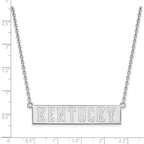 14k White Gold LogoArt University of Kentucky Large Bar Pendant 18 inch Necklace