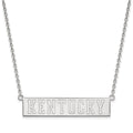 14k White Gold LogoArt University of Kentucky Large Bar Pendant 18 inch Necklace