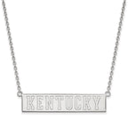 Sterling Silver Rhodium-plated LogoArt University of Kentucky Large Bar Pendant 18 inch Necklace