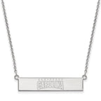 Sterling Silver Rhodium-plated LogoArt University of South Carolina Small Bar 18 inch Necklace