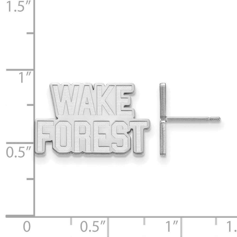 14k White Gold LogoArt Wake Forest University W-F Small Post Earrings