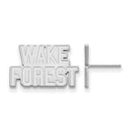 Sterling Silver Rhodium-plated LogoArt Wake Forest University W-F Small Post Earrings