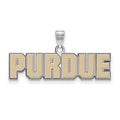 Sterling Silver Rhodium-plated LogoArt Purdue University Block Type Small Enameled Pendant