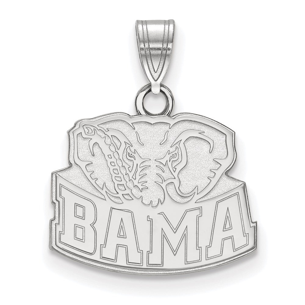 14k White Gold LogoArt University of Alabama Elephant Small Pendant
