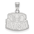 14k White Gold LogoArt University of Alabama Elephant Small Pendant