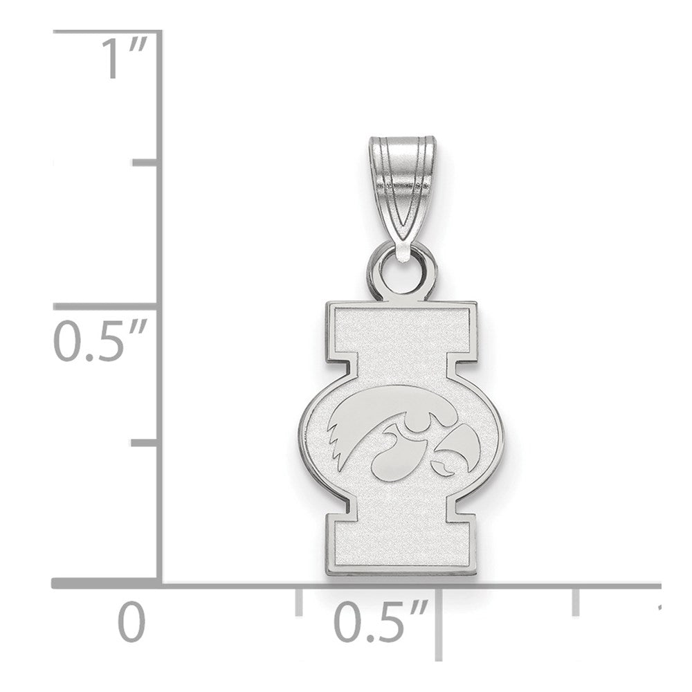 14k White Gold LogoArt University of Iowa Small Pendant