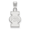Sterling Silver Rhodium-plated LogoArt University of Iowa Small Pendant