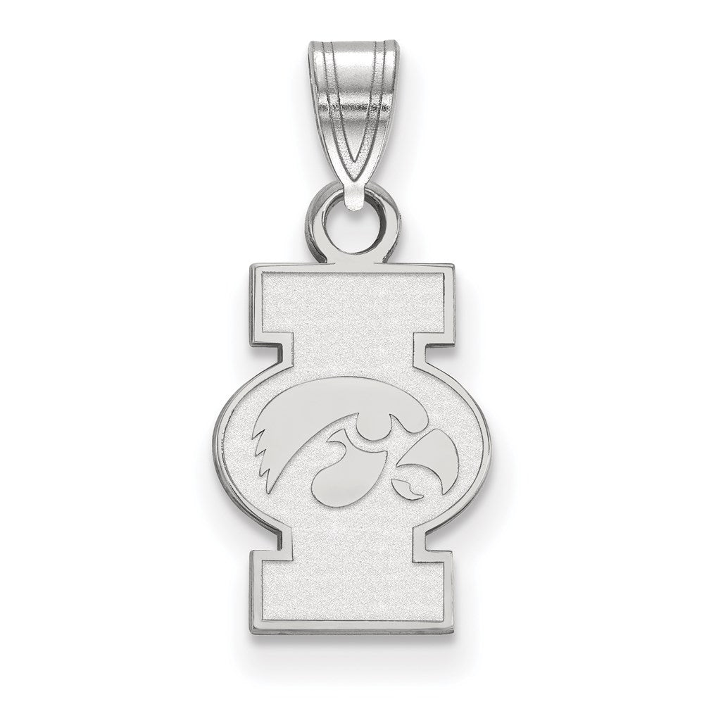10k White Gold LogoArt University of Iowa Small Pendant
