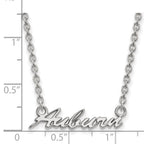 Sterling Silver Rhodium-plated LogoArt Auburn University Medium Script Pendant 18 inch Necklace