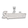 Sterling Silver Rhodium-plated LogoArt Florida State University Seminoles Script Large Pendant